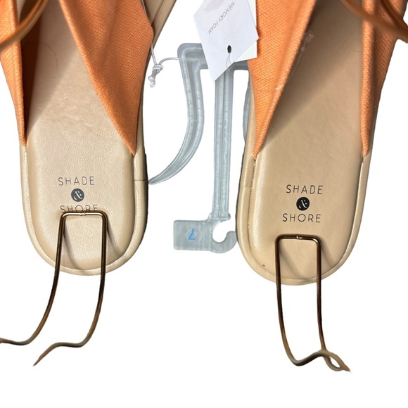 Shade and Shore Slip On Flat Sandal w/Memory Foam-Orange/Tan NWT Size 7 - Picture 3 of 12